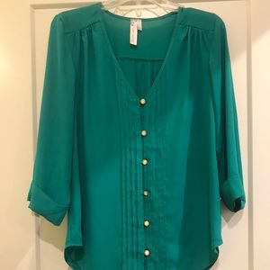 Teal/green Fashion Blouse